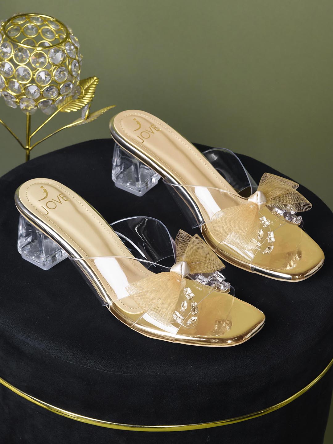 Women, Women Footwear, Gold Sandals