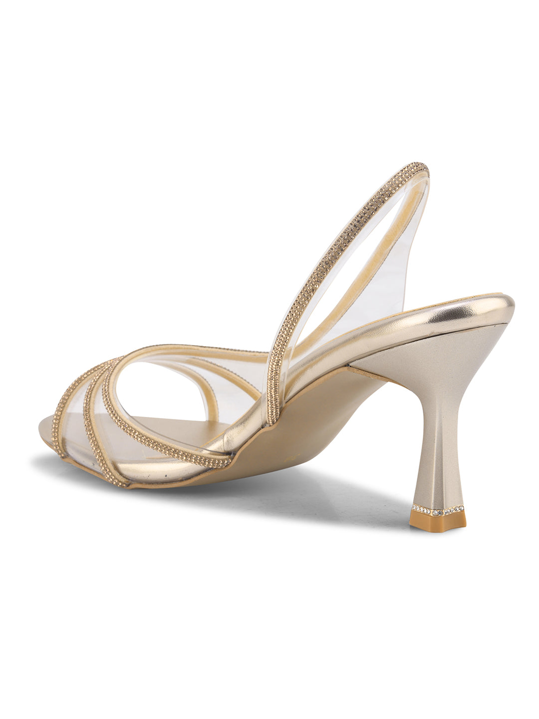Women, Women Footwear, Gold sandals