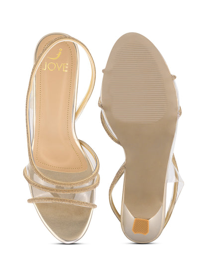 Women, Women Footwear, Gold sandals