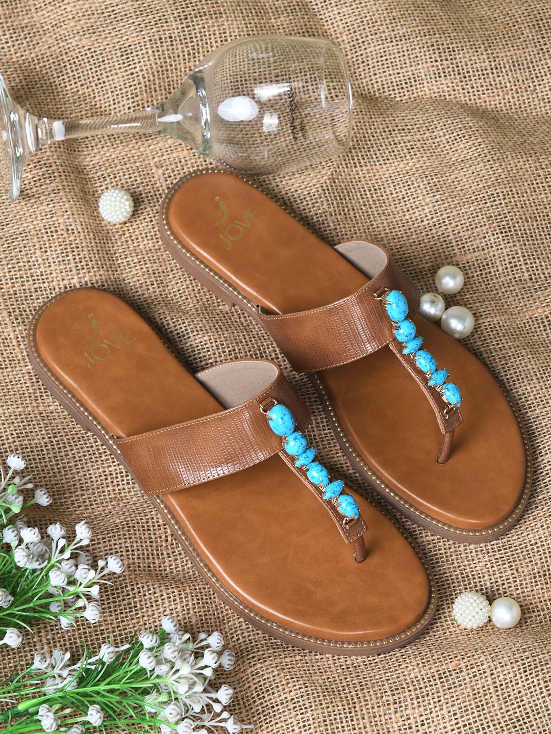 Women, Women Footwear, Tan Flats