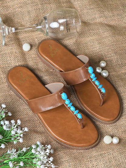 Women, Women Footwear, Tan Flats