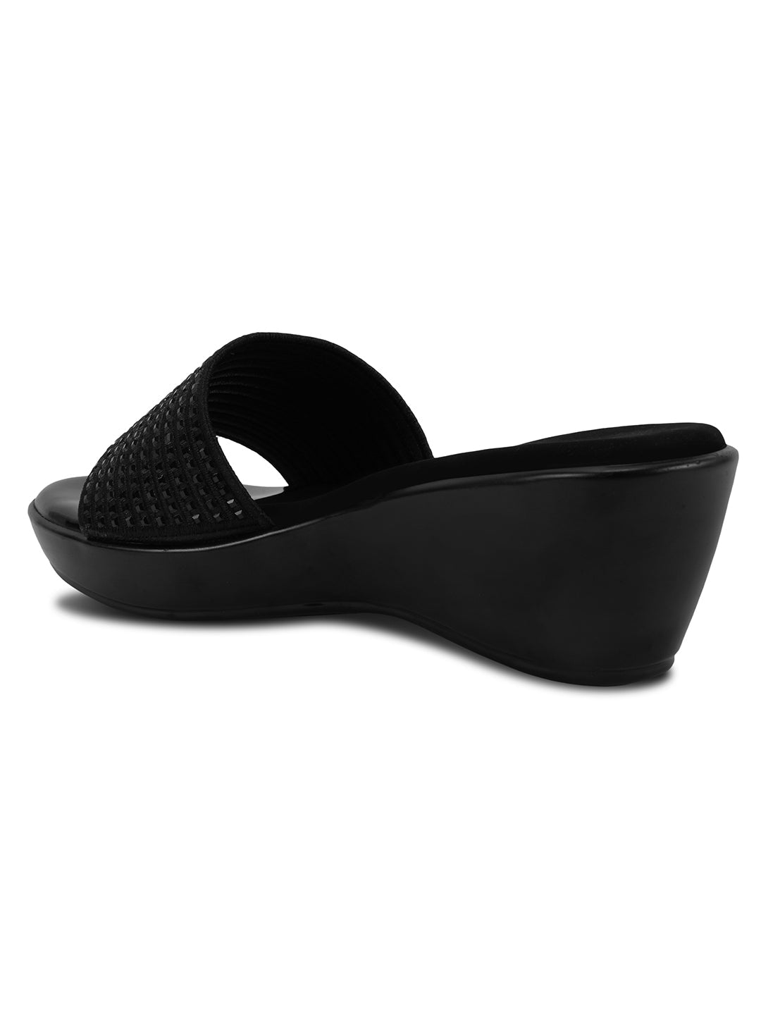 Women, Women Footwear, Black Wedges