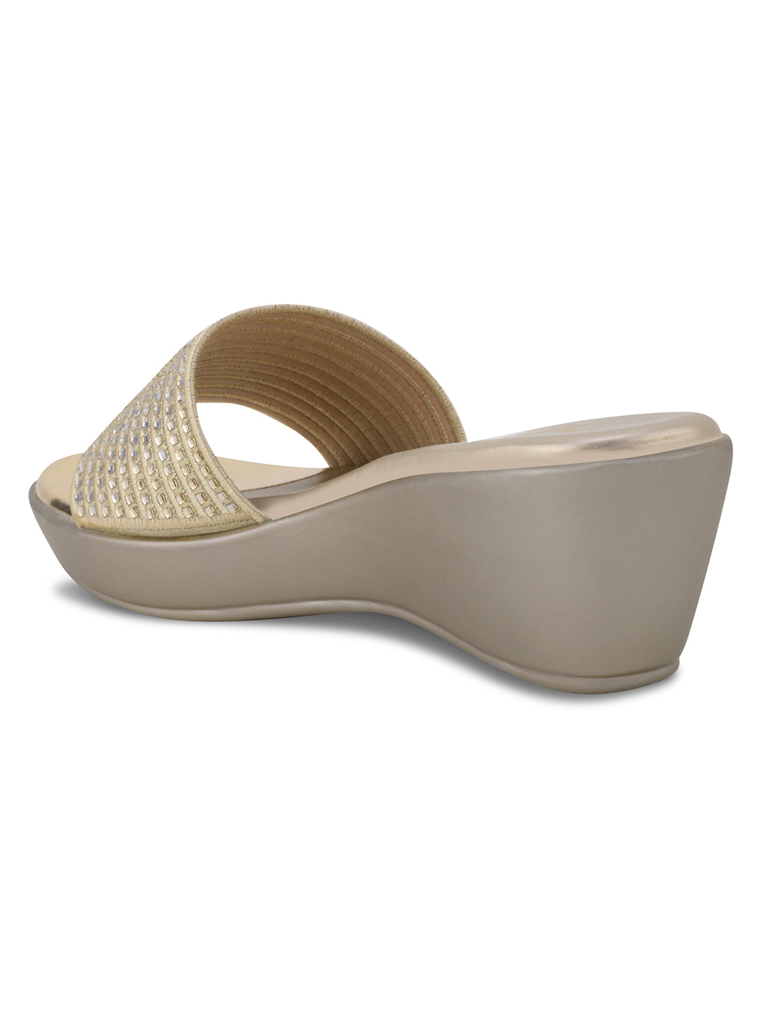 Women, Women Footwear, Gold Wedges