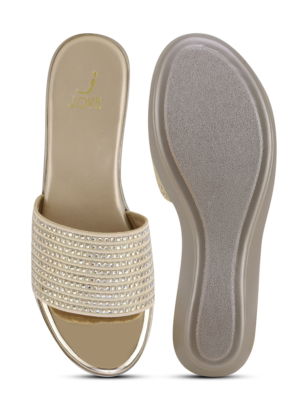 Women, Women Footwear, Gold Wedges
