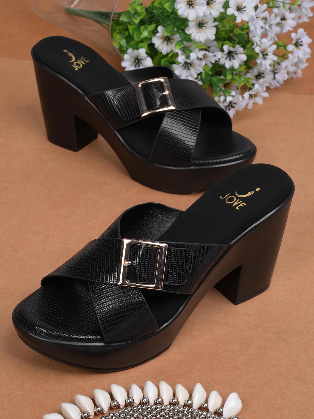 Women, Women Footwear, Black Sandals