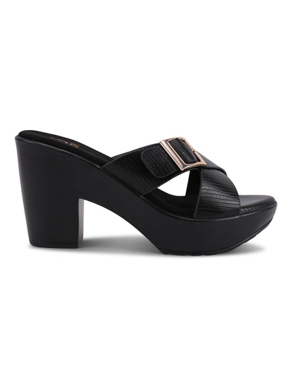 Women, Women Footwear, Black Sandals