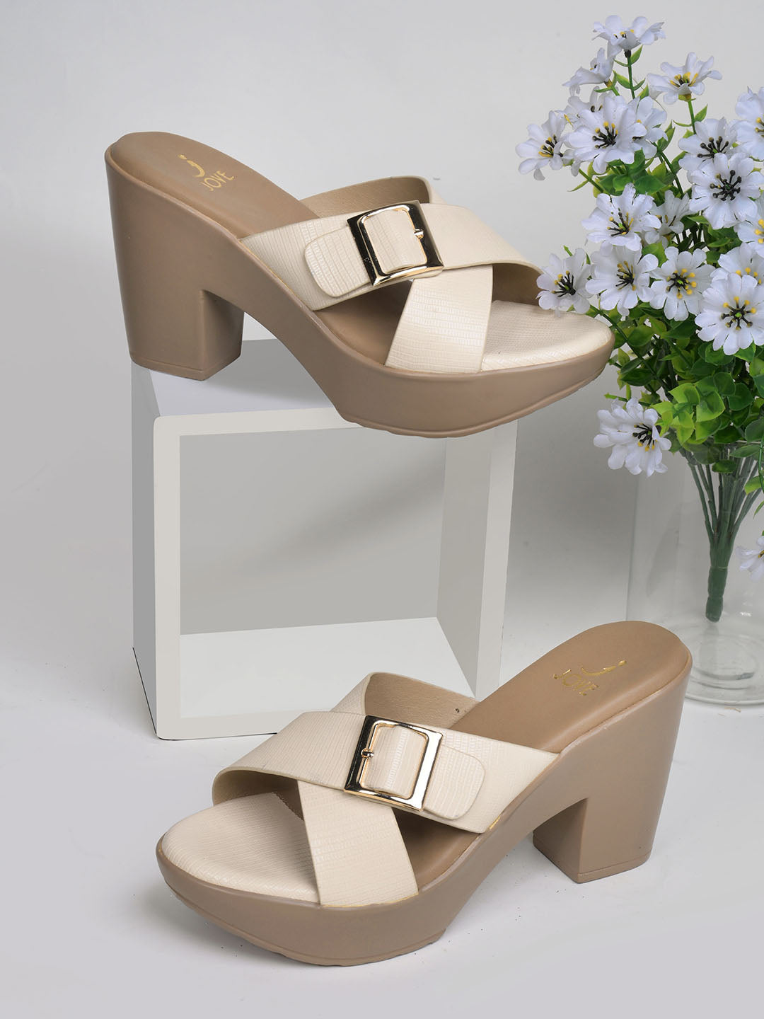 Women, Women Footwear, Cream Sandals