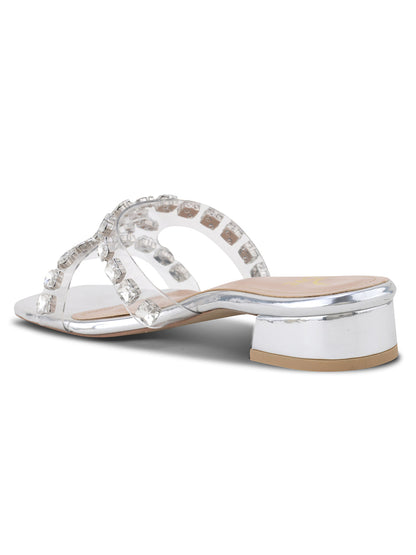 Women, Women Footwear, Silver Open Toe Flats