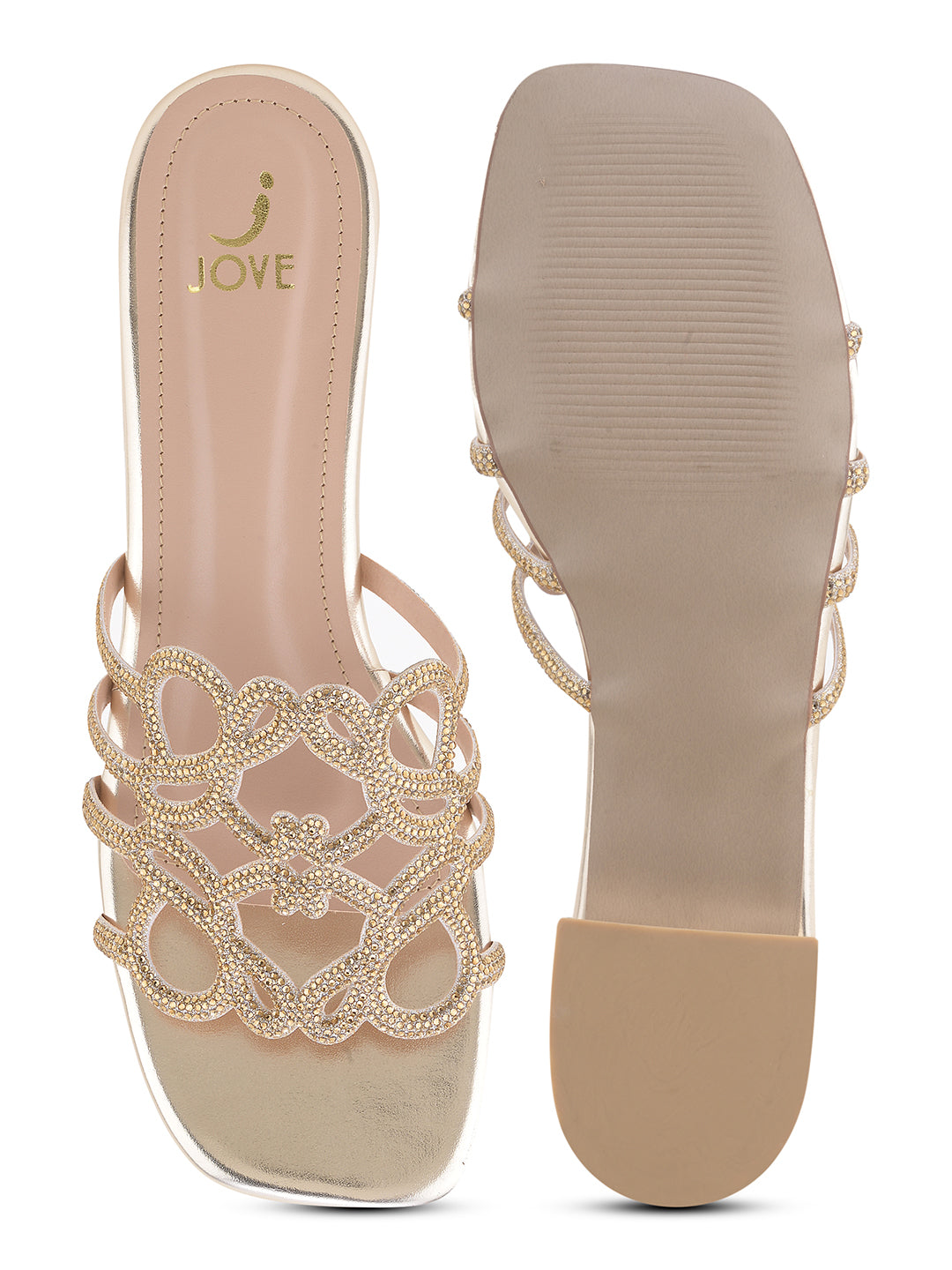 Women, Women Footwear, Gold Open Toe Flats