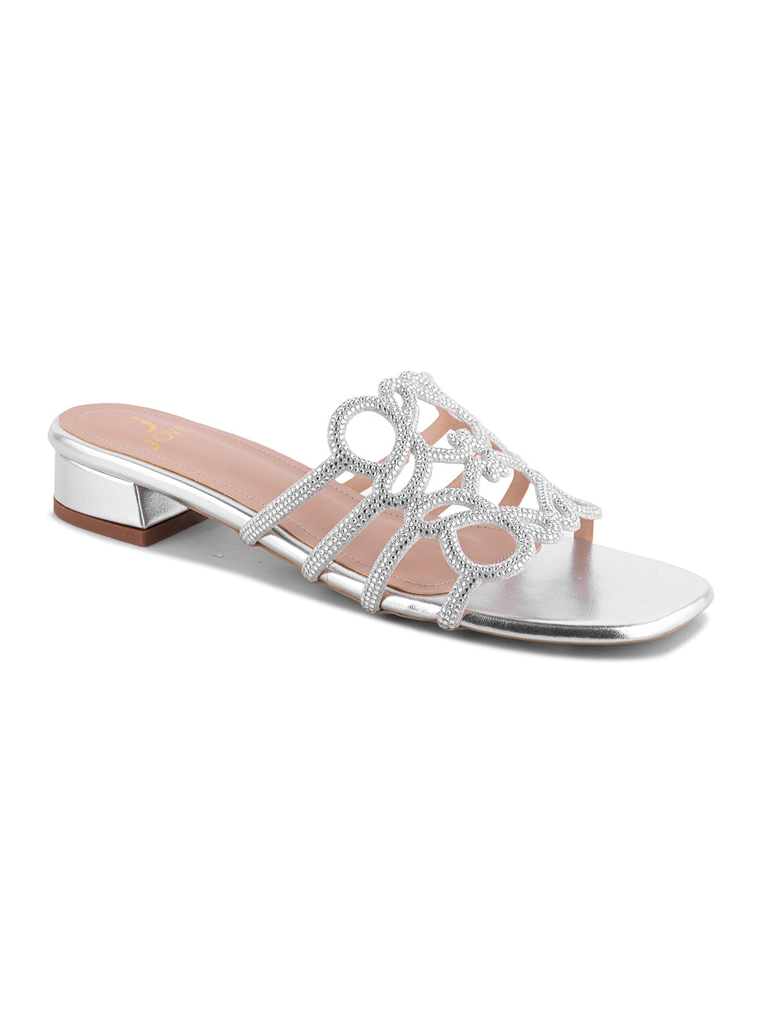 Women, Women Footwear, Silver Open Toe Flats