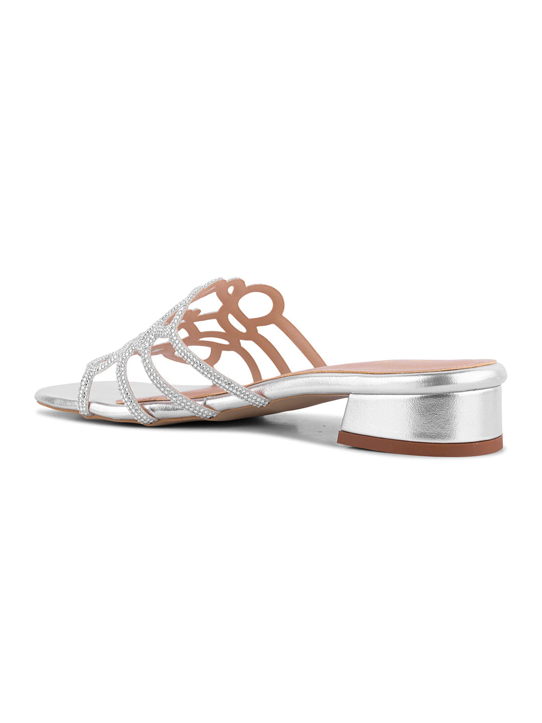 Women, Women Footwear, Silver Open Toe Flats