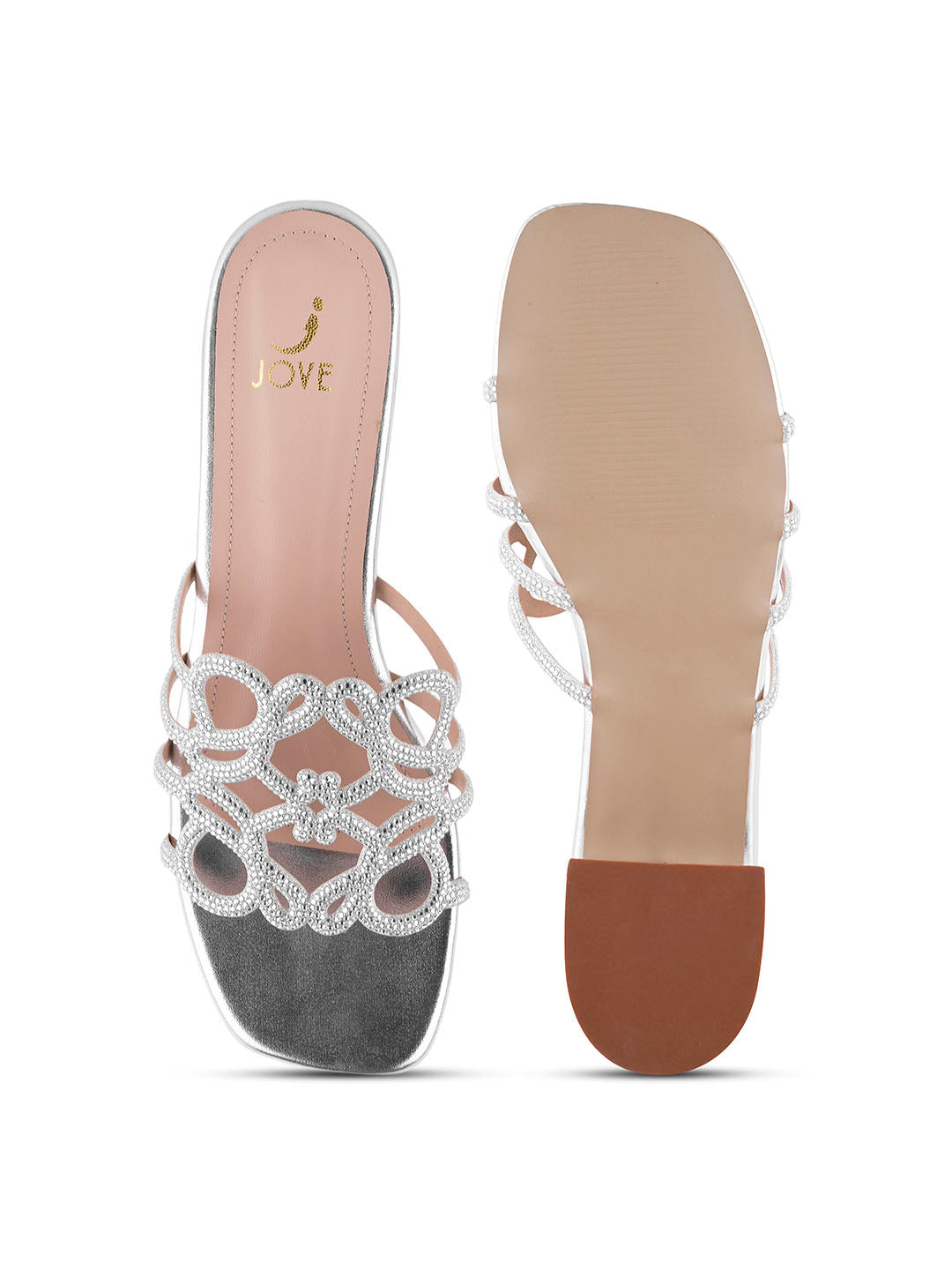 Women, Women Footwear, Silver Open Toe Flats