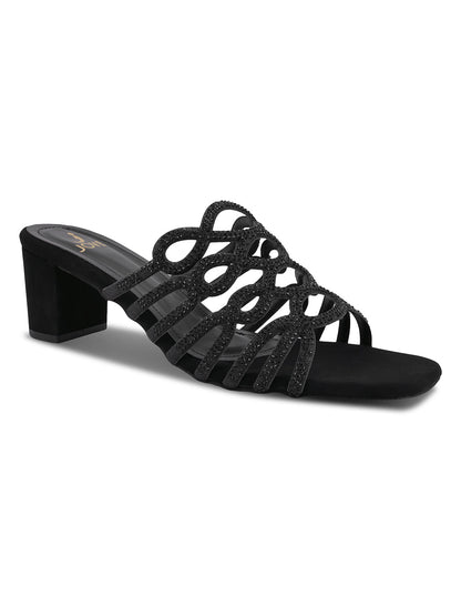 Women, Women Footwear, Black Sandals