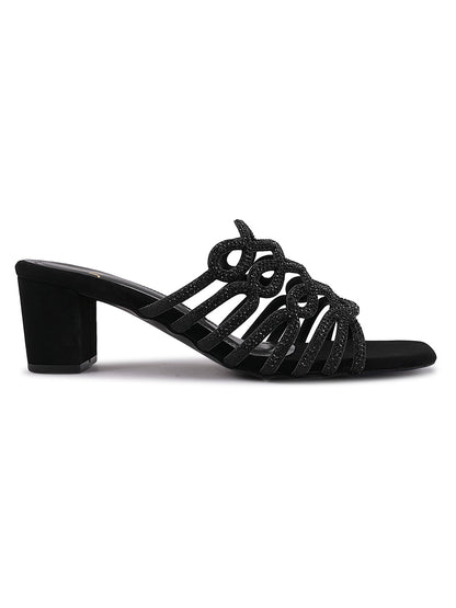 Women, Women Footwear, Black Sandals