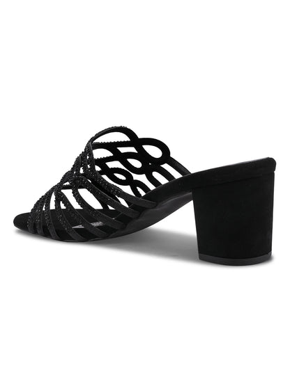 Women, Women Footwear, Black Sandals