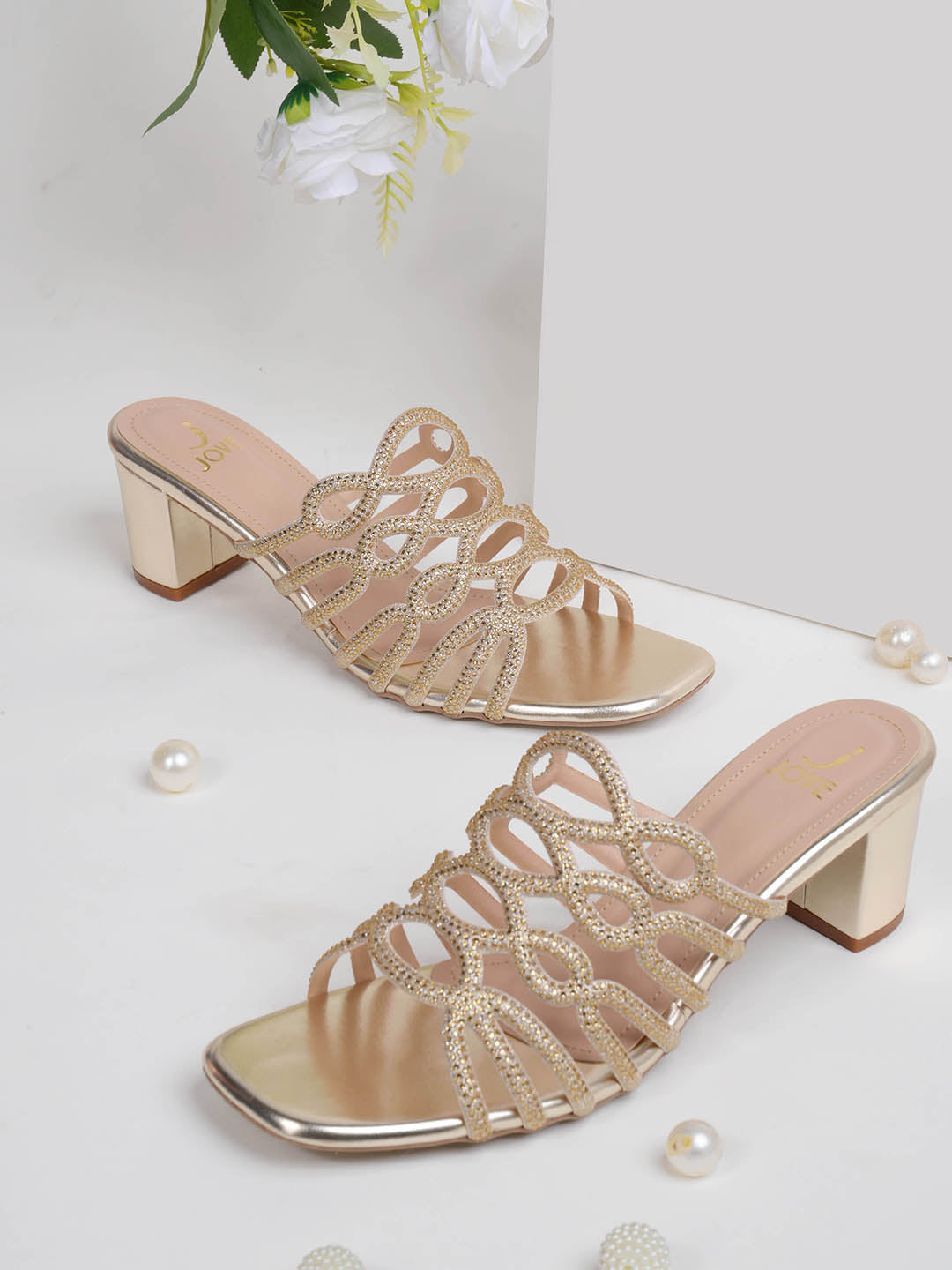Women, Women Footwear, Gold Sandals