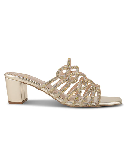 Women, Women Footwear, Gold Sandals