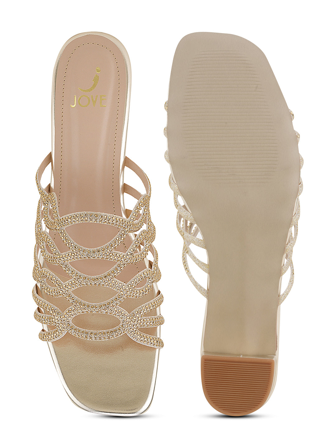 Women, Women Footwear, Gold Sandals