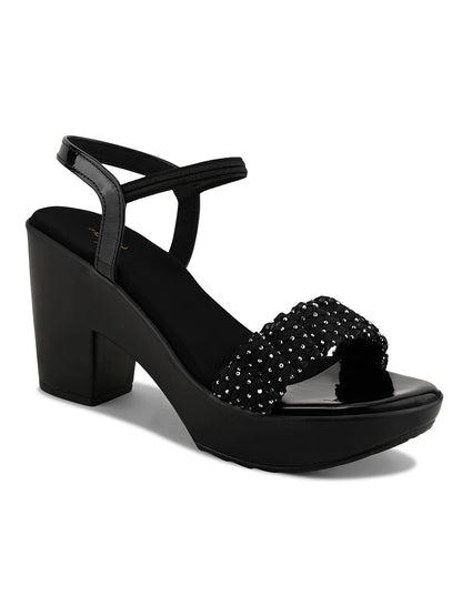 Women, Women Footwear, Black Sandals