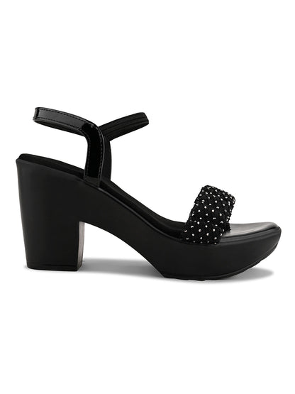 Women, Women Footwear, Black Sandals