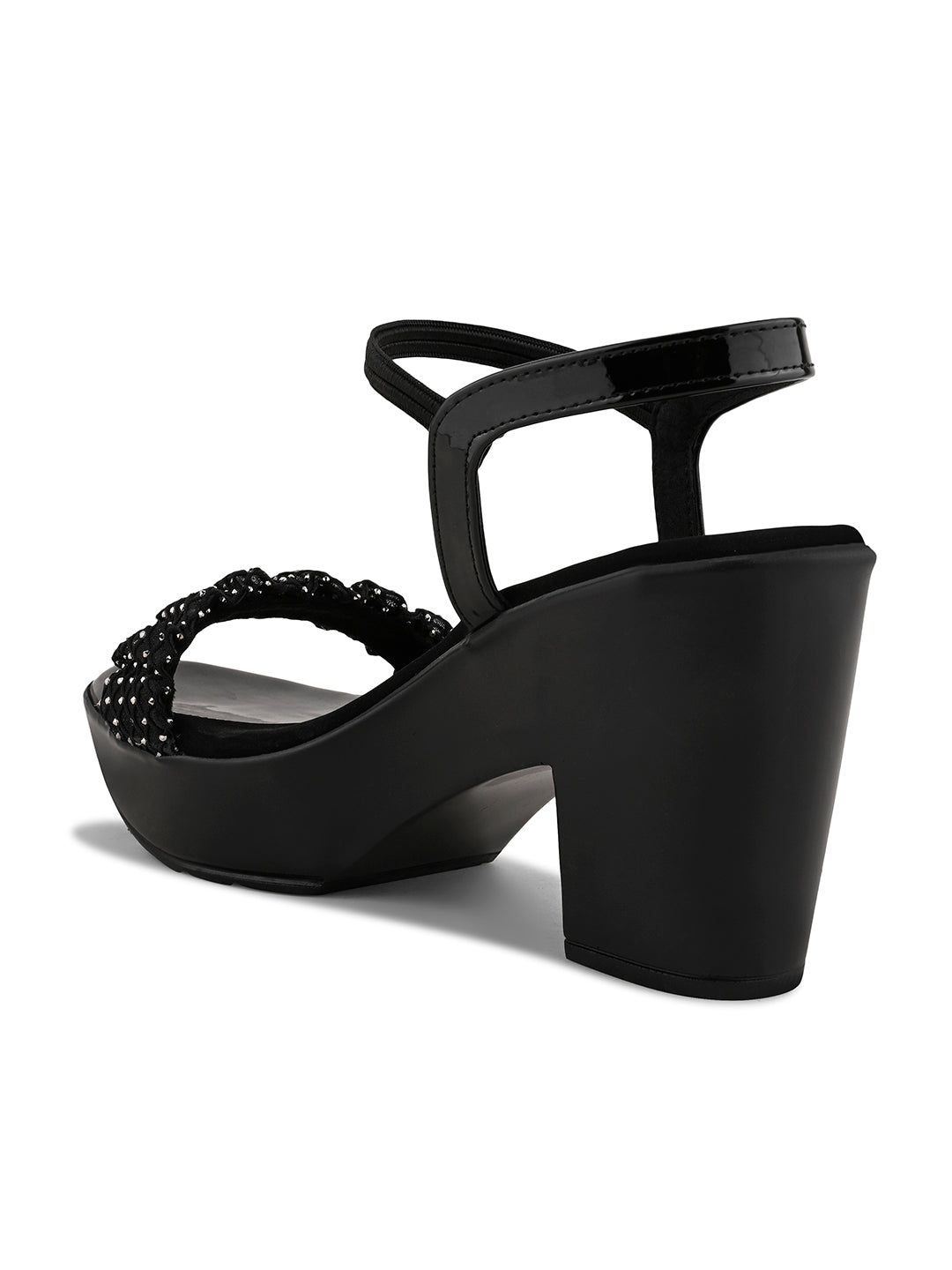 Women, Women Footwear, Black Sandals
