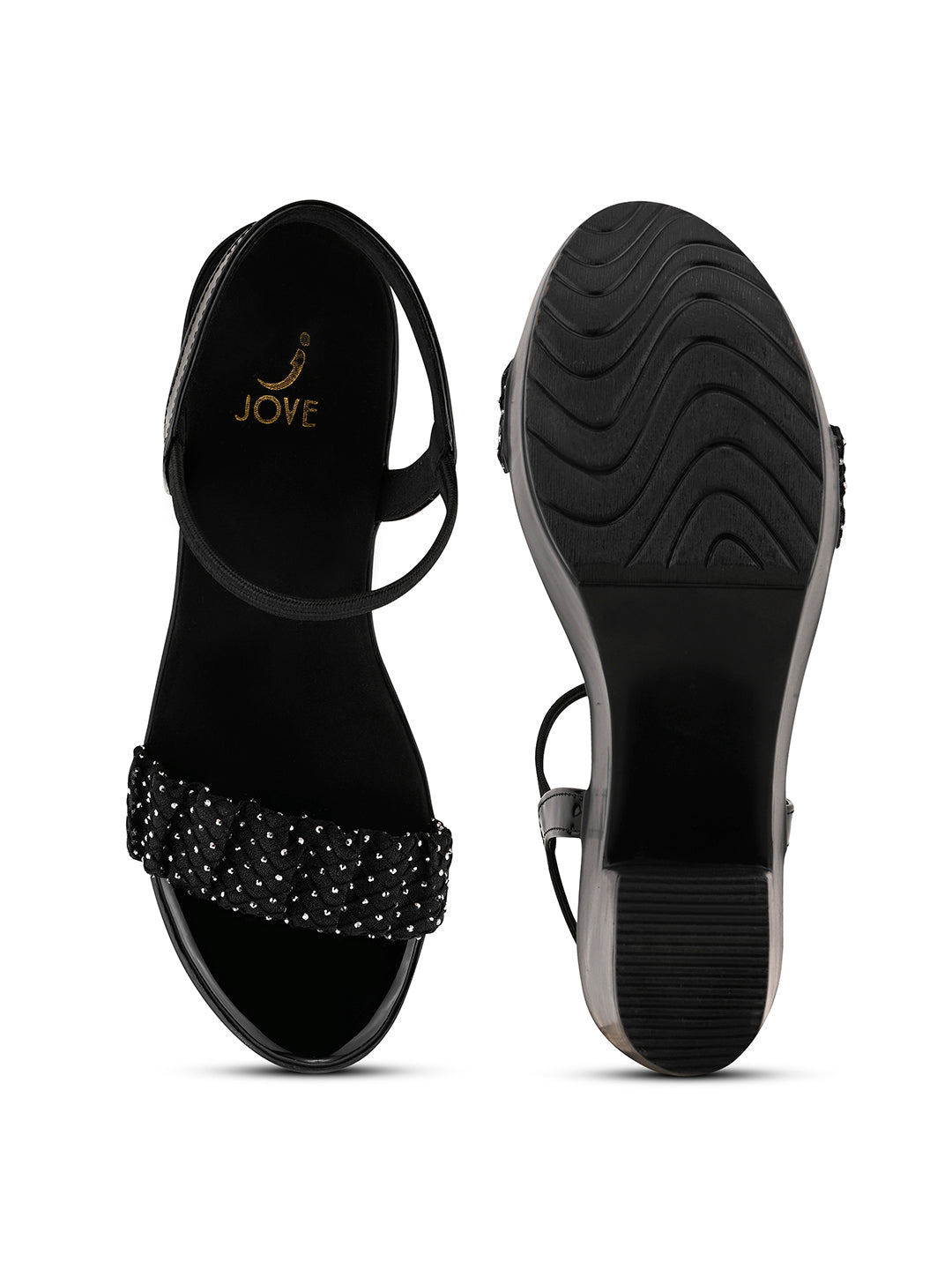 Women, Women Footwear, Black Sandals