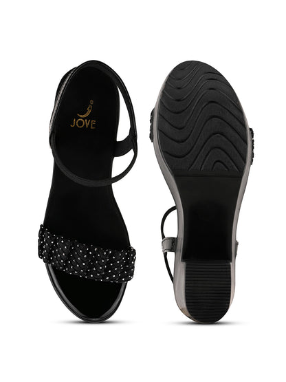 Women, Women Footwear, Black Sandals
