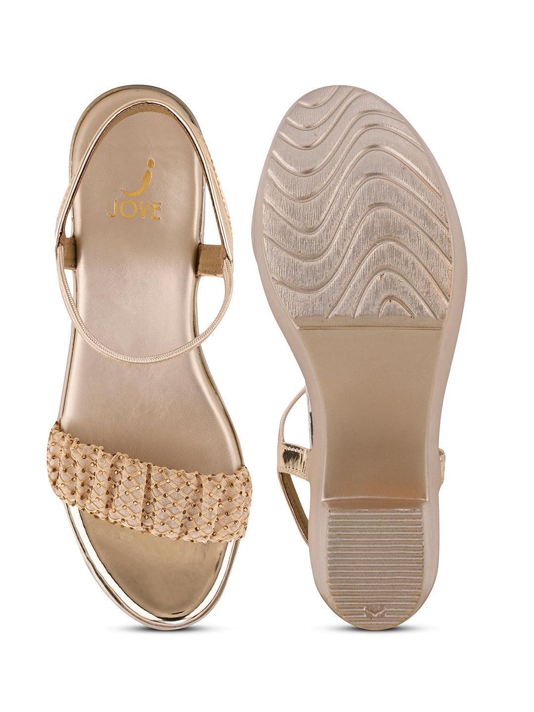 Women, Women Footwear, Gold Sandals
