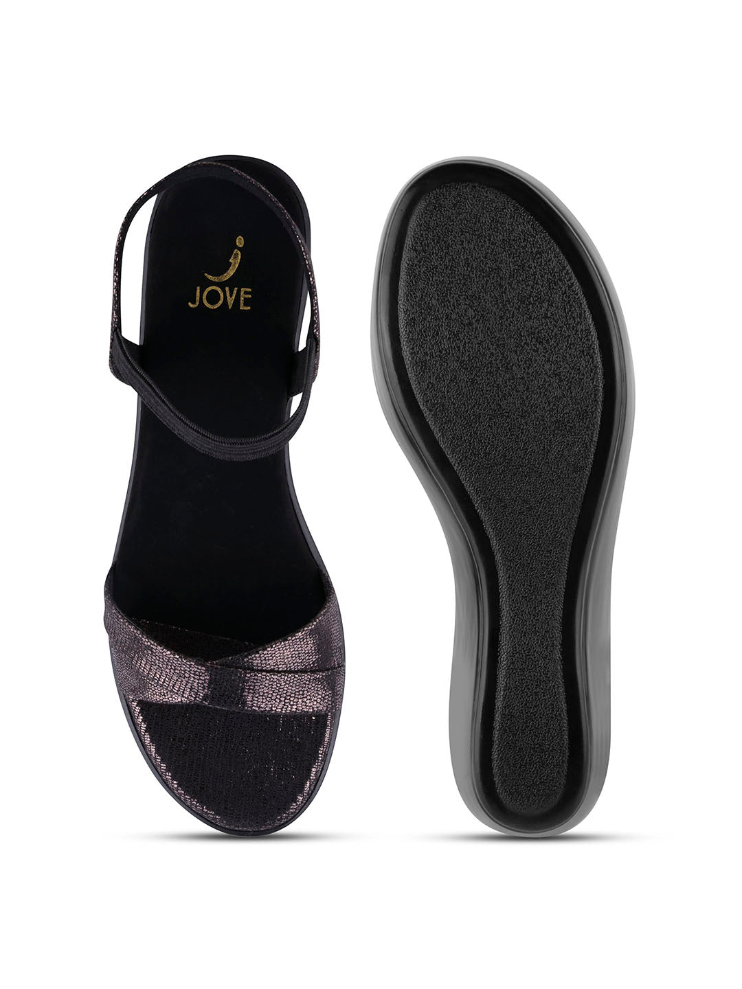 Women, Women Footwear, Black Sandals