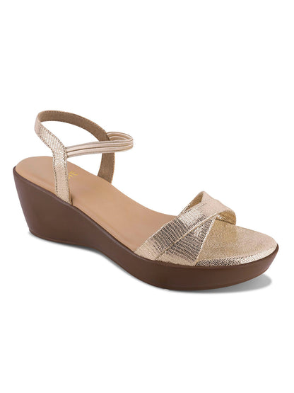 Women, Women Footwear, Gold Sandals