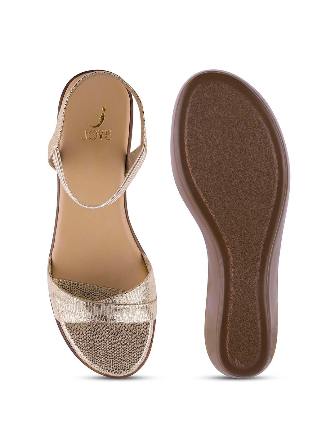 Women, Women Footwear, Gold Sandals