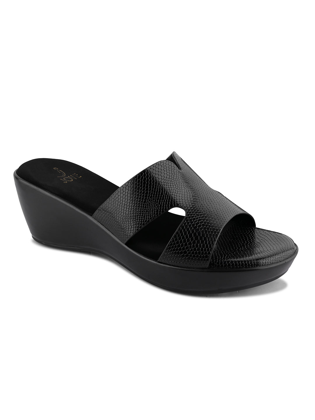 Women, Women Footwear, Black Wedges