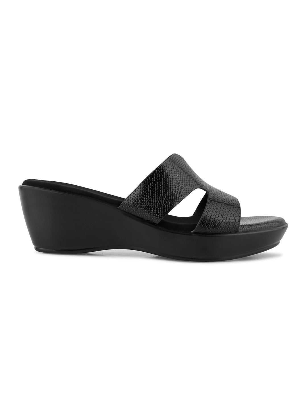 Women, Women Footwear, Black Wedges