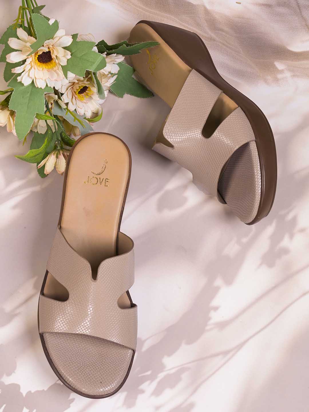 Women, Women Footwear, Beige Wedges