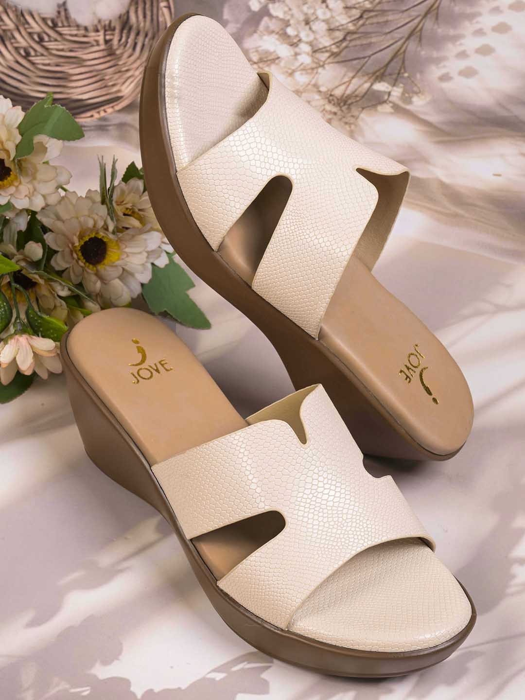 Women, Women Footwear, Cream Wedges