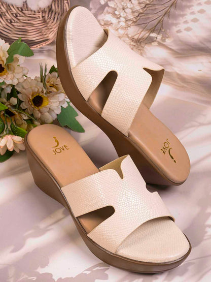 Women, Women Footwear, Cream Wedges