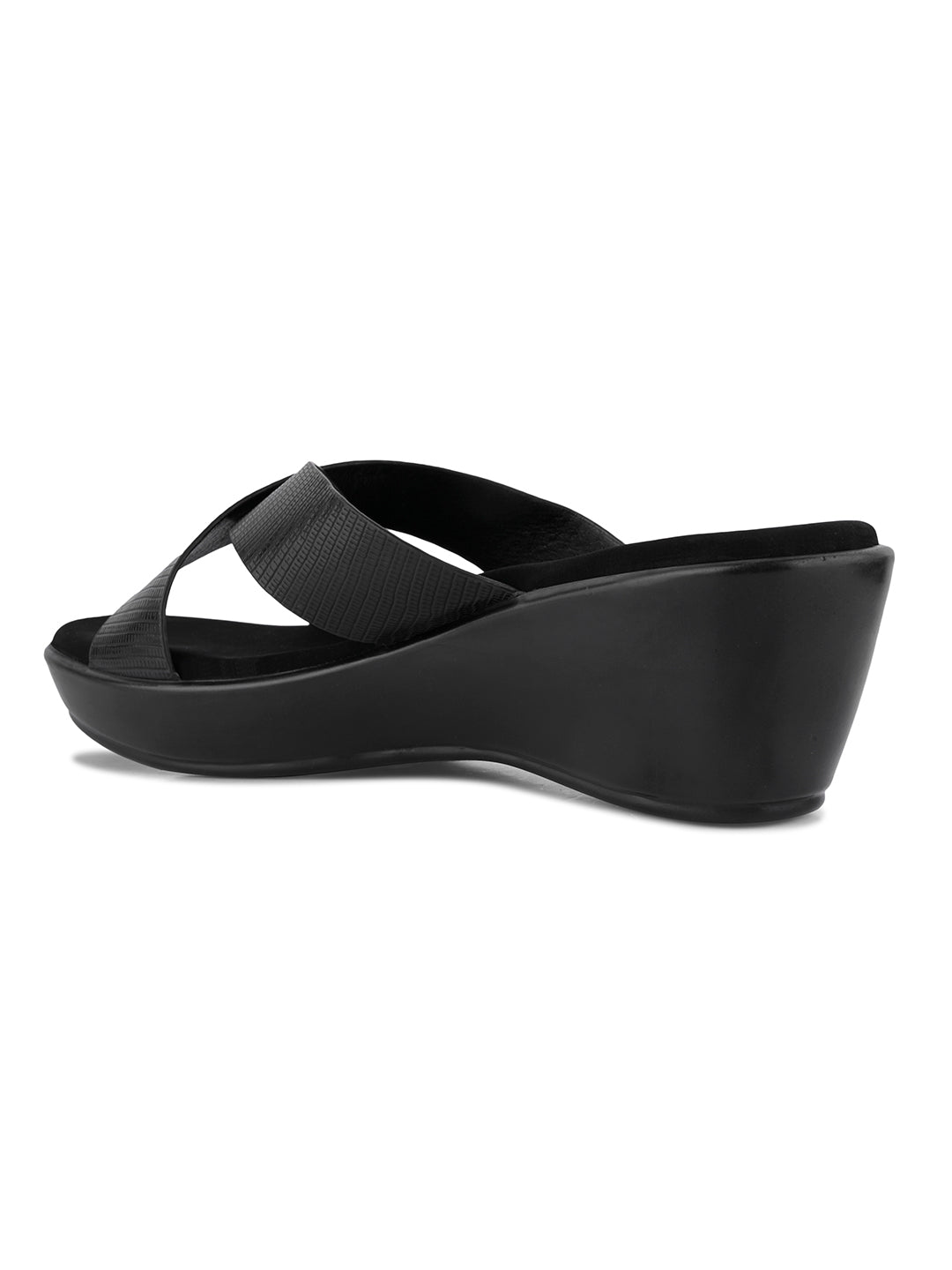 Women, Women Footwear, Black Wedges