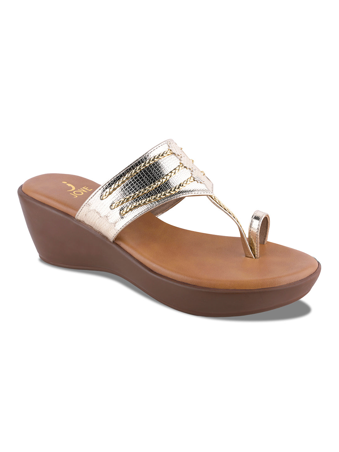 Women, Women Footwear, Gold Wedges