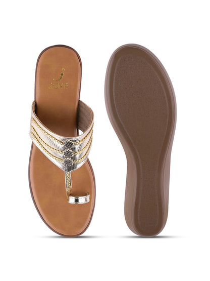 Women, Women Footwear, Gold Wedges