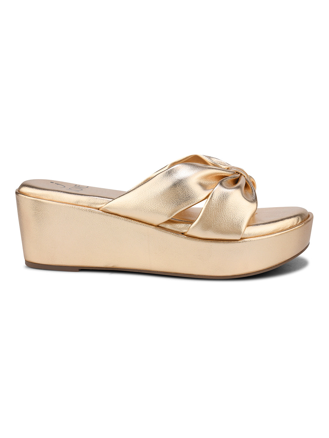 Women, Women Footwear, Gold Wedges
