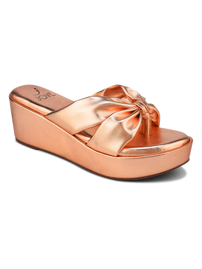 Women, Women Footwear, Rose Gold Wedges