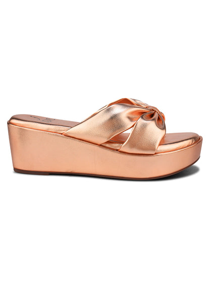 Women, Women Footwear, Rose Gold Wedges