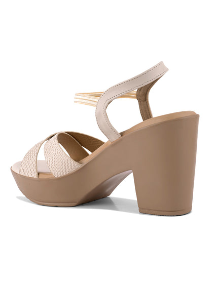 Women, Women Footwear, Cream Sandals