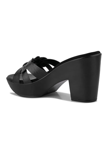 Women, Women Footwear, Black Sandals