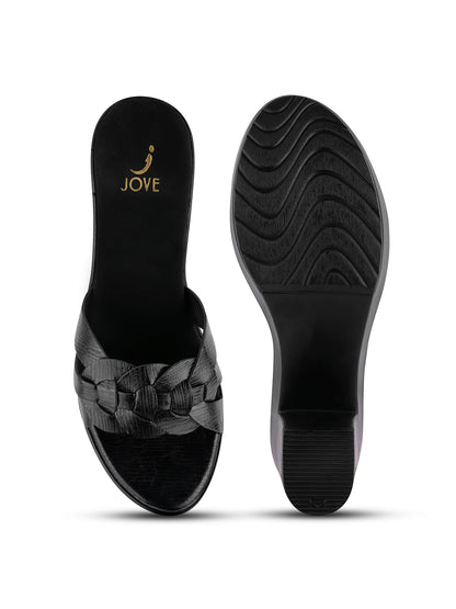 Women, Women Footwear, Black Sandals
