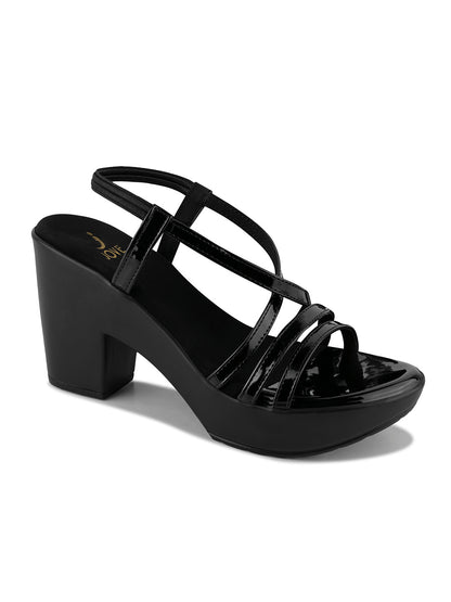 Women, Women Footwear, Black Sandals