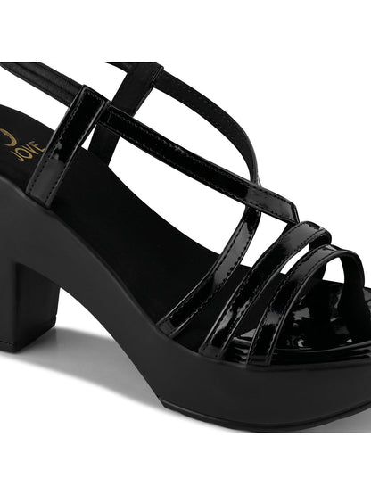 Women Black Solid Sandals