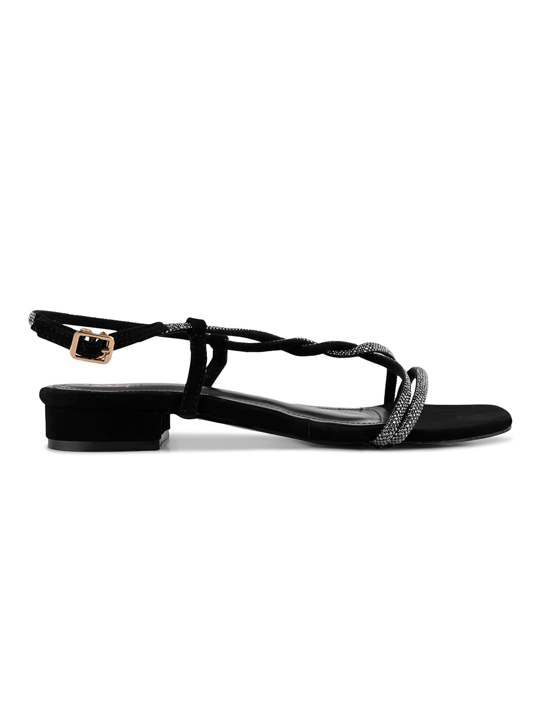 Women, Women Footwear, Black Sandals