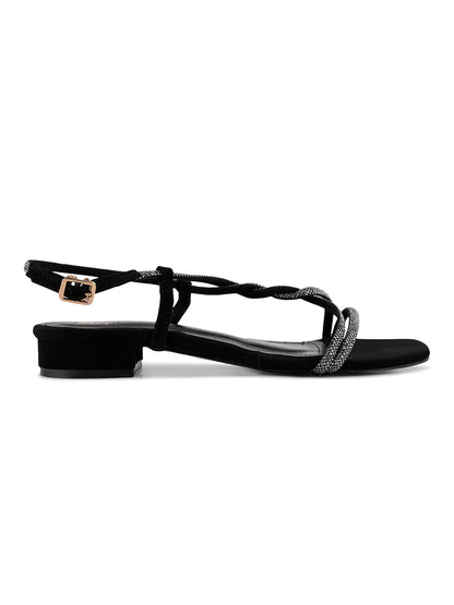 Women, Women Footwear, Black Sandals