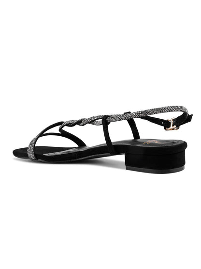 Women, Women Footwear, Black Sandals